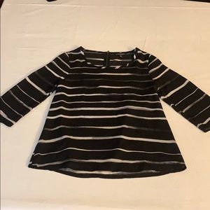 Express White and Black Striped top
